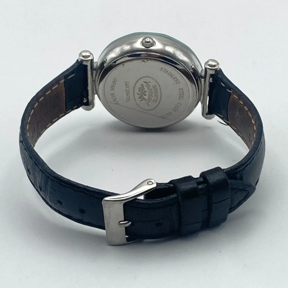Laura Ashley Women's Watch 33mm Silver Tone Faceted Crystal New Battery 8.5